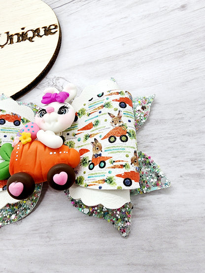 Easter Carrot Car Hair Bow