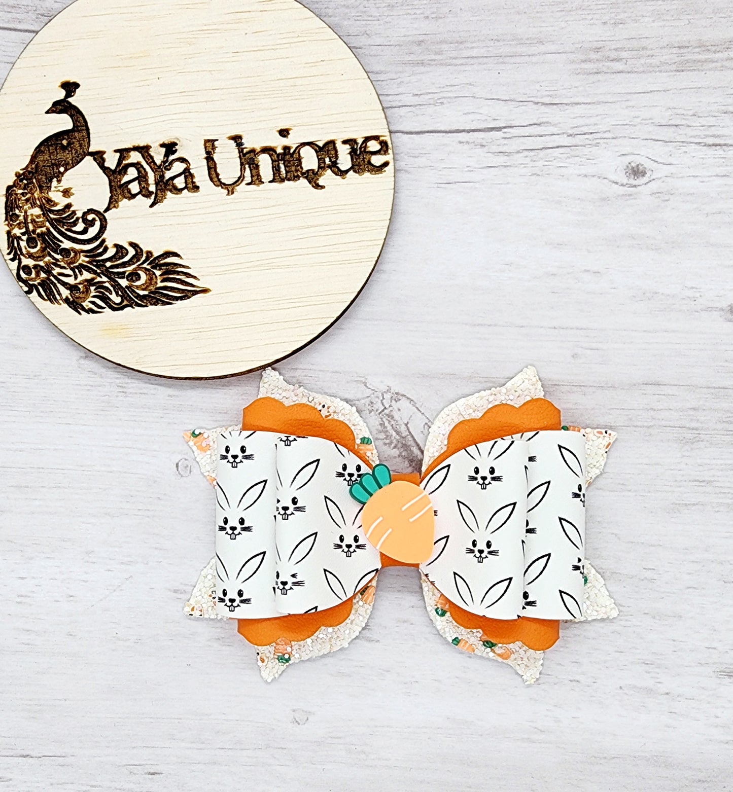 Easter Carrot Bunny Hair Bow