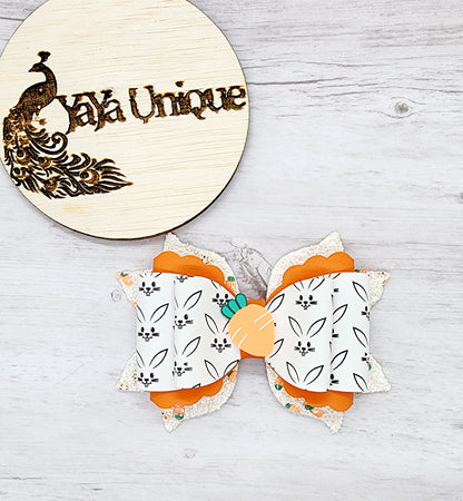 Easter Carrot Bunny Hair Bow