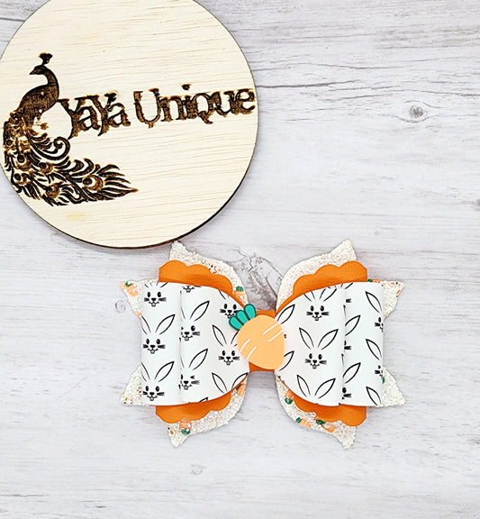 Easter Carrot Bunny Hair Bow