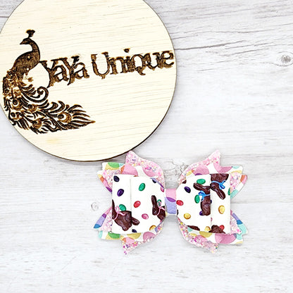 Easter Chocolate Bunny Hair Bow