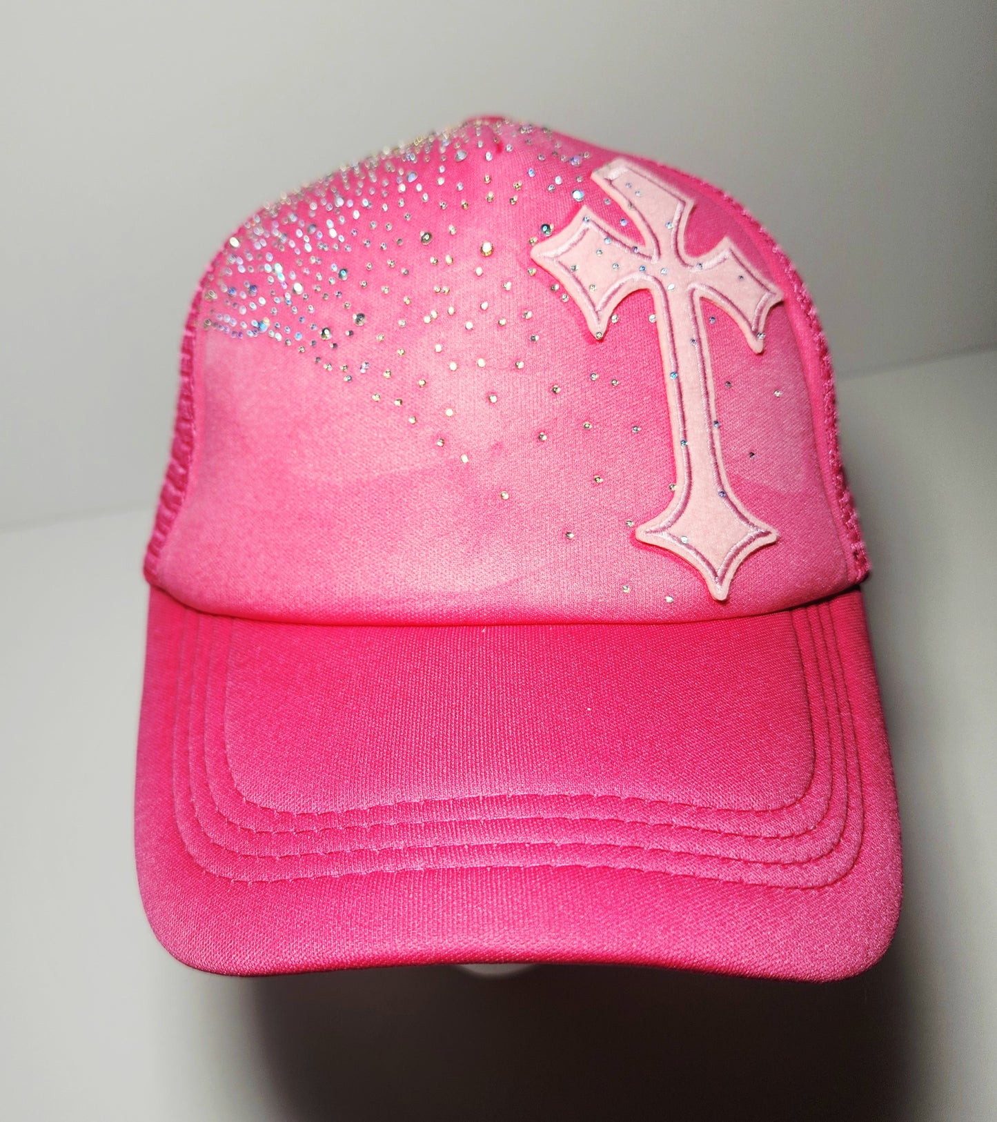 Cross Rhinestone Trucker Hat