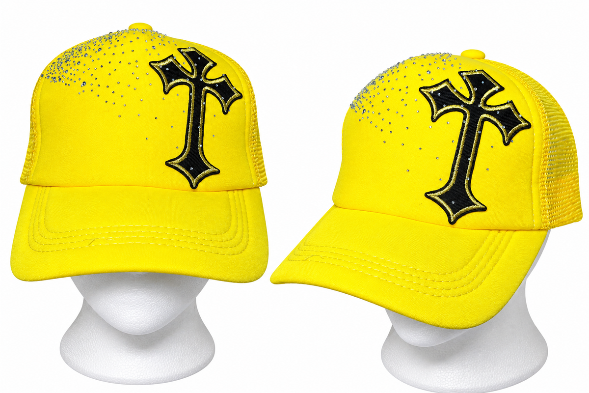 Cross Rhinestone Trucker Hat