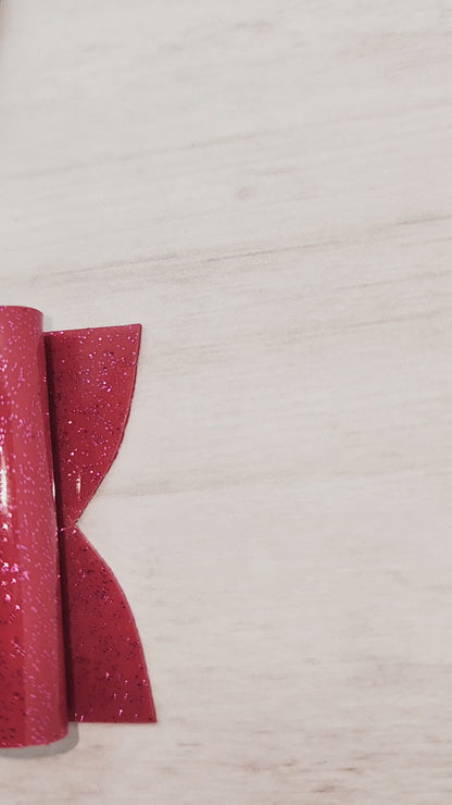Shiny Glitter Hair Bow, Raspberry