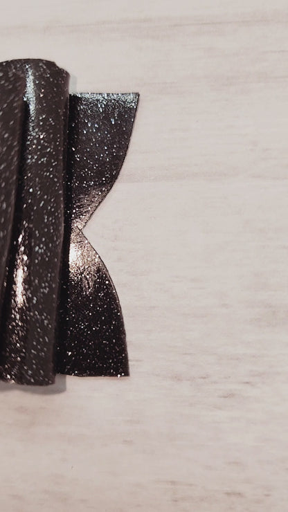 Shiny Glitter Hair Bow, Black