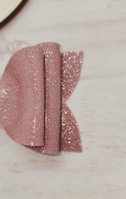 Shiny Glitter Hair Bow, Pink